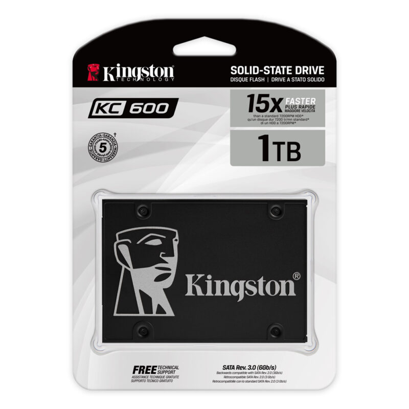 Disco Sólido Interno Kingston 1Tb Kc600 Sata Rev. 3.0 550Mbs