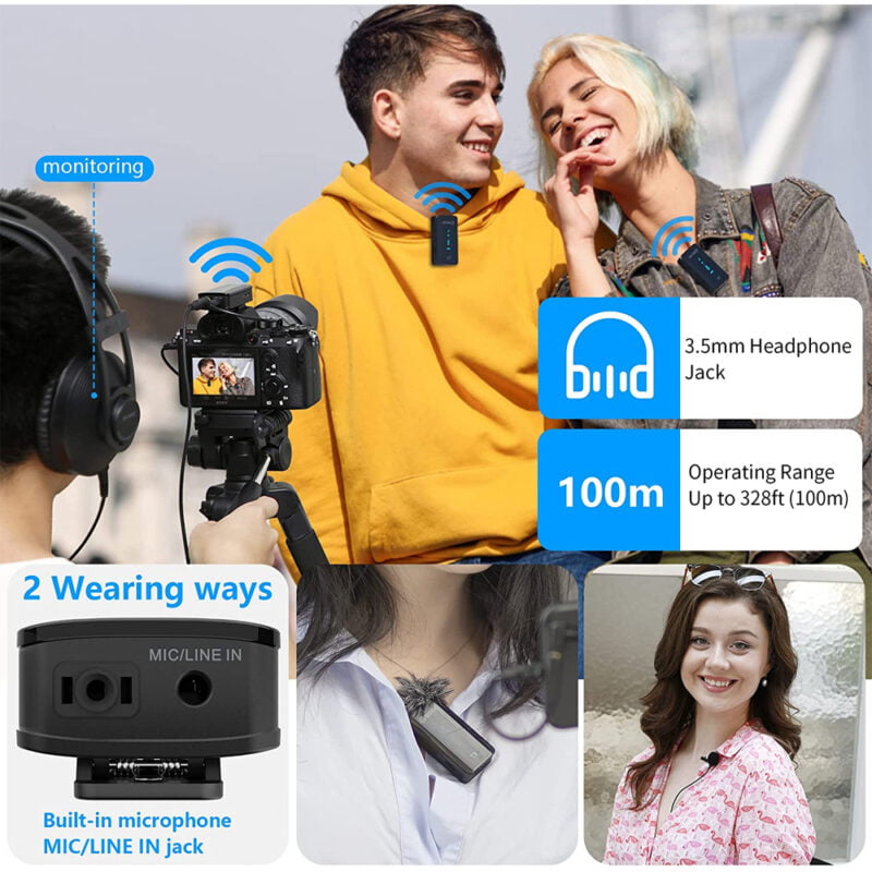 boya by-xm6-s2 Microfone sem fio de canal duplo