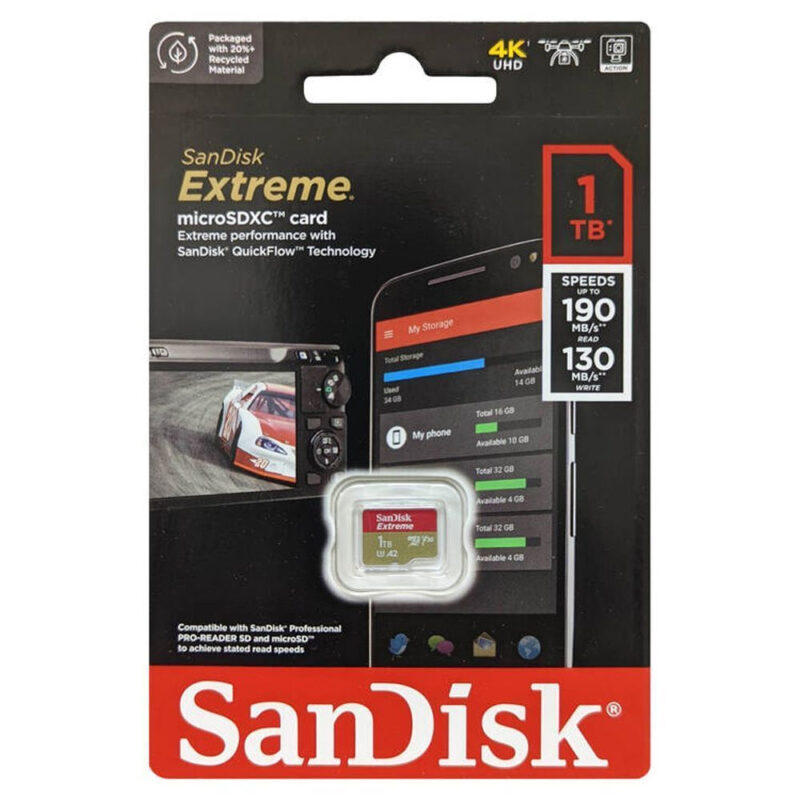Cartão Memória Micro Sd Sandisk 1Tb MicroSd Extreme 190Mbs