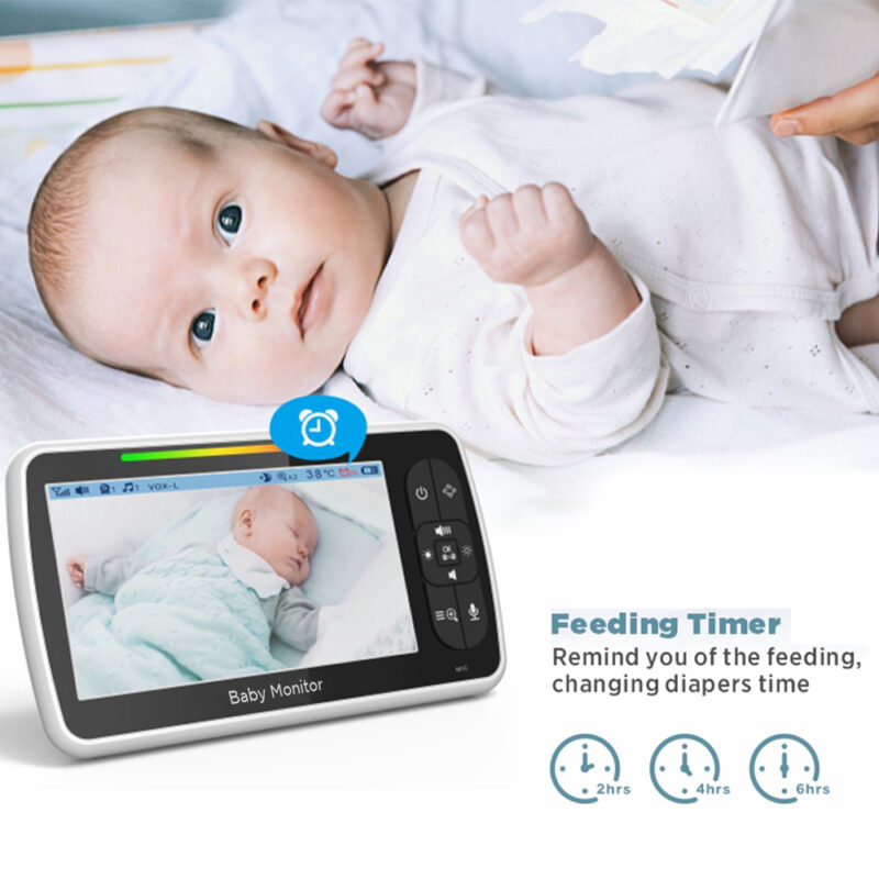 Babá Eletrônica Sem Fio Baby Monitor SM650 Tela Lcd 5 pol. 2.4GHz