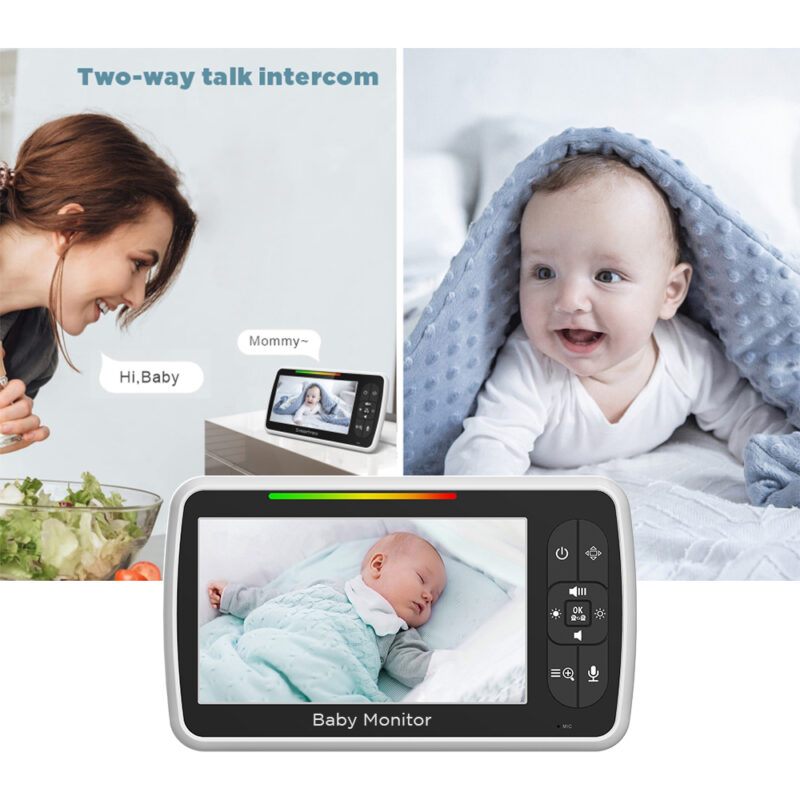 Babá Eletrônica Sem Fio Baby Monitor SM650 Tela Lcd 5 pol. 2.4GHz