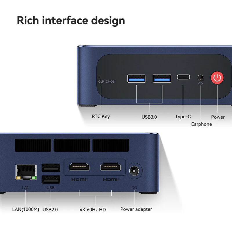 Beelink Mini pc Sei12 16gb 500gb núcleos 12ª geração Intel i5-1235U