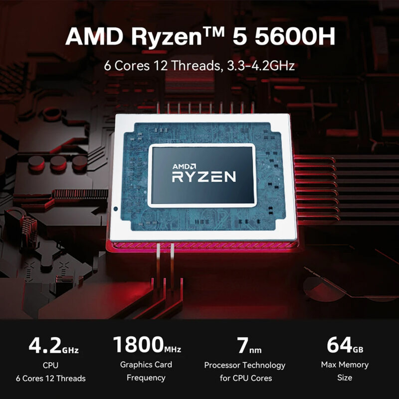 Mini PC Beelink SER5 CPU 5600H RAM 16G+500G AMD Ryzen 5