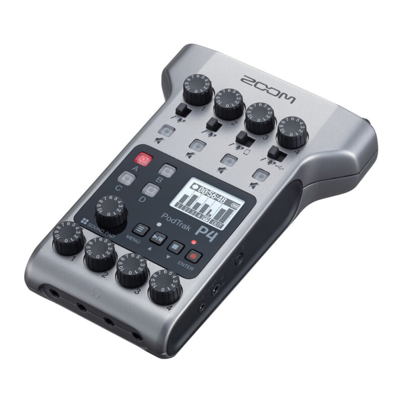 Gravador Áudio Zoom PodTrak P4 Podcast Profissional Portátil