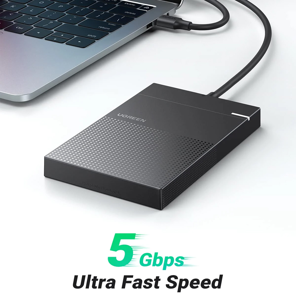 Case Externa Ugreen para HD 2.5'' com Cabo Usb A 5Gbps Preto