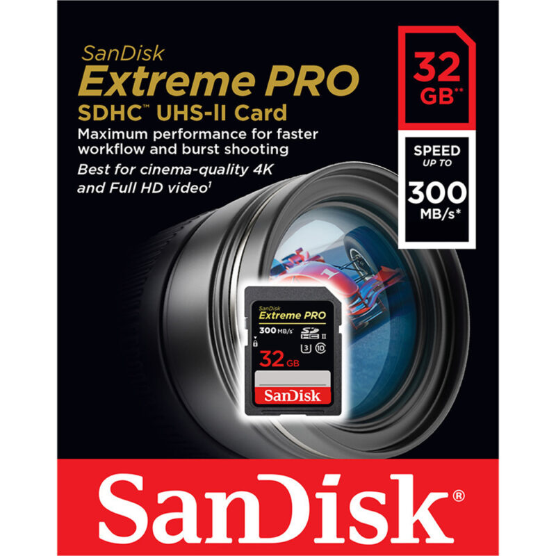 Cartão de Memória Sandisk 32gb Cartão Sd Extreme Pro 300Mbs