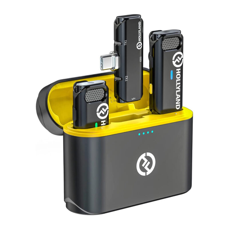 Sistema de Microfone Lapela Hollyland Lark C1 p/Usb C Preto