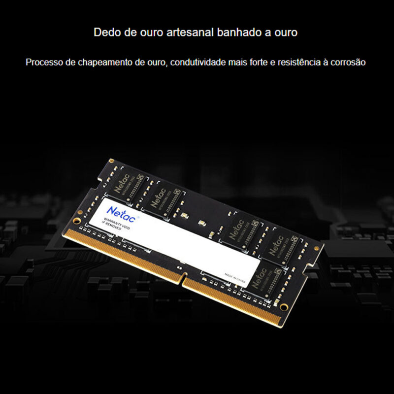 Memória Ram Netac 8gb Ddr4-3200 Sodimm C22 Notebook Laptop