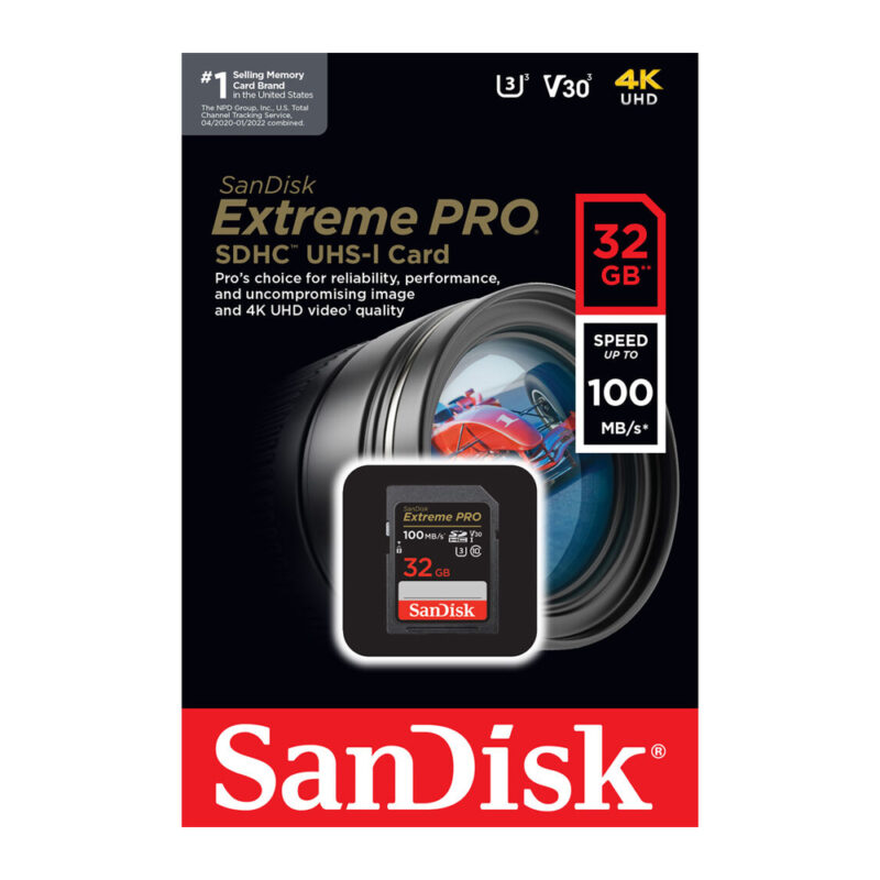 Cartão Memória Sandisk 32gb Extreme Pro 100Mbs Uhs-I c10