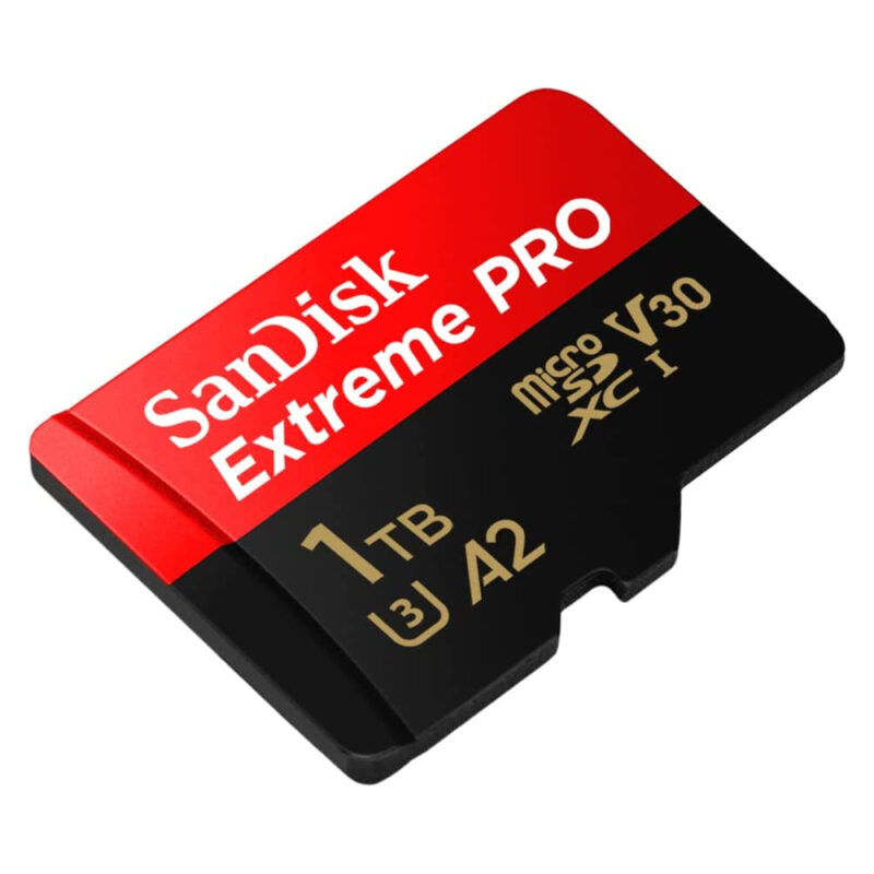 Sandisk Extreme PRO microSDXC UHS-I Card with adapter 1Tb speeds up to 200MB/s Read 140MB/s V30 A2 SDSQXCD-1T00-GN6MA