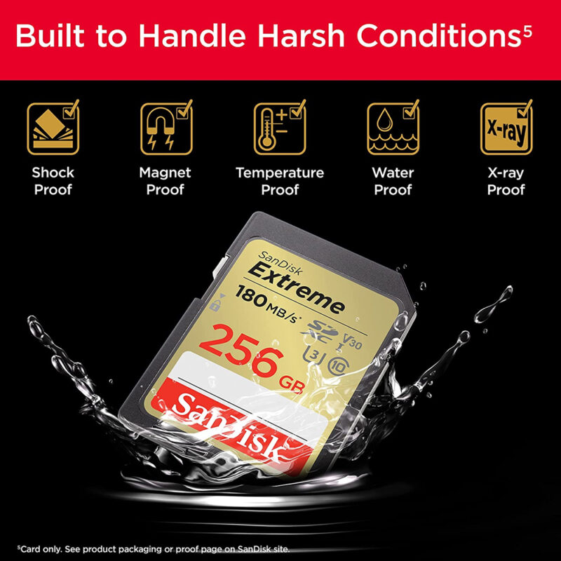 Sandisk Estreme SDXC UHS-I Card 256gb speed up to 180mb/s SDSDXVV-256G-GNCIN