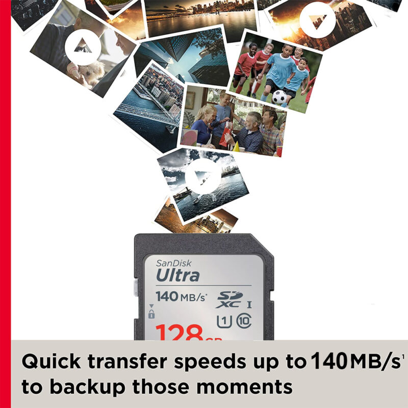 Cartão SanDisk ultra SDXC 128gb 140mbs