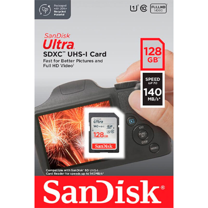 Cartão SanDisk ultra SDXC 128gb 140mbs