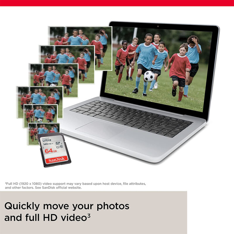SanDisk Ultra SDXC™ UHS I Card 64GB Speed up to 140Mb/s SD491SDUNB 064G GN6IN