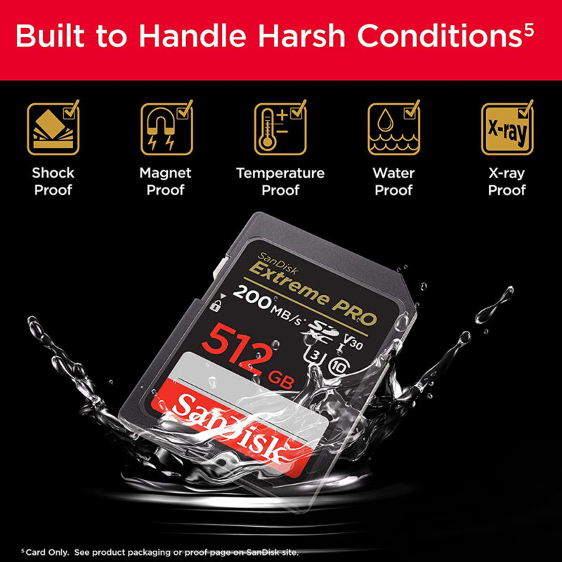 Sandisk Extreme PRO SDXC UHS-I Card 512gb speed 200mb/s SDSDXXD-512G-GN4IN
