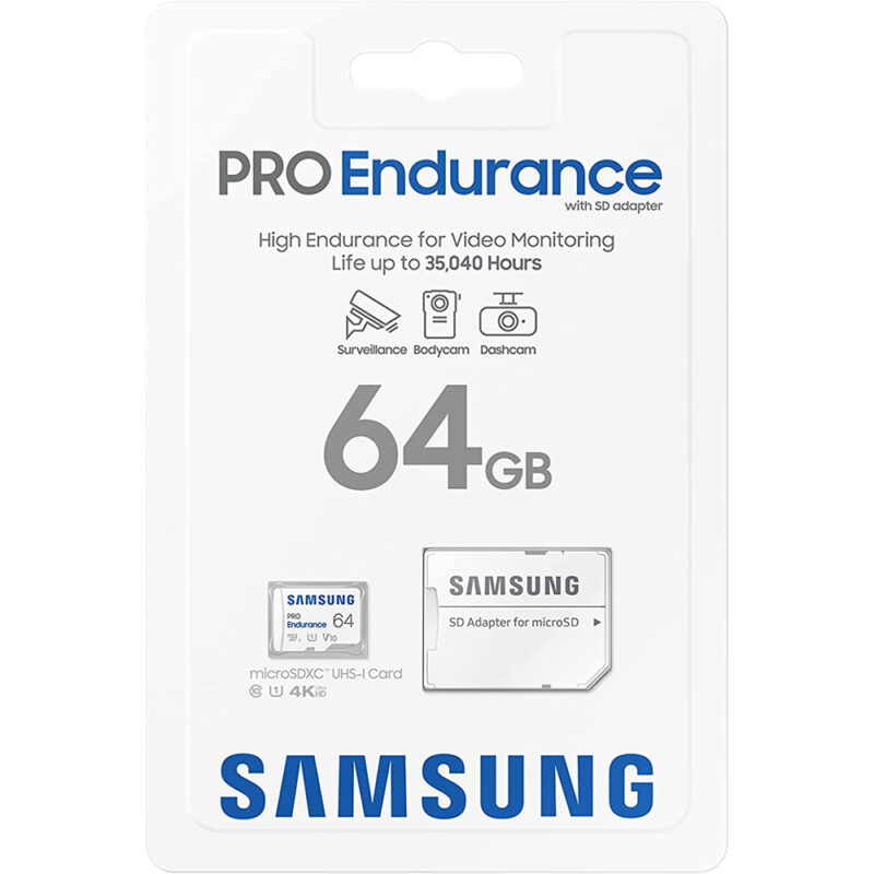 Samsung ProEndurance microSD with SD adapter 64gb 100mb/s MB-MJ64KA