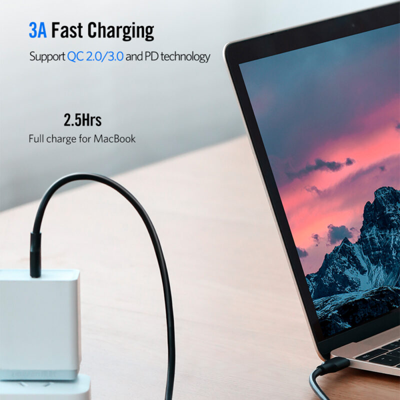 Cabo Dados Usb C 2.0 Ugreen Macho 480Mbs Max. 3A 0.5M Preto
