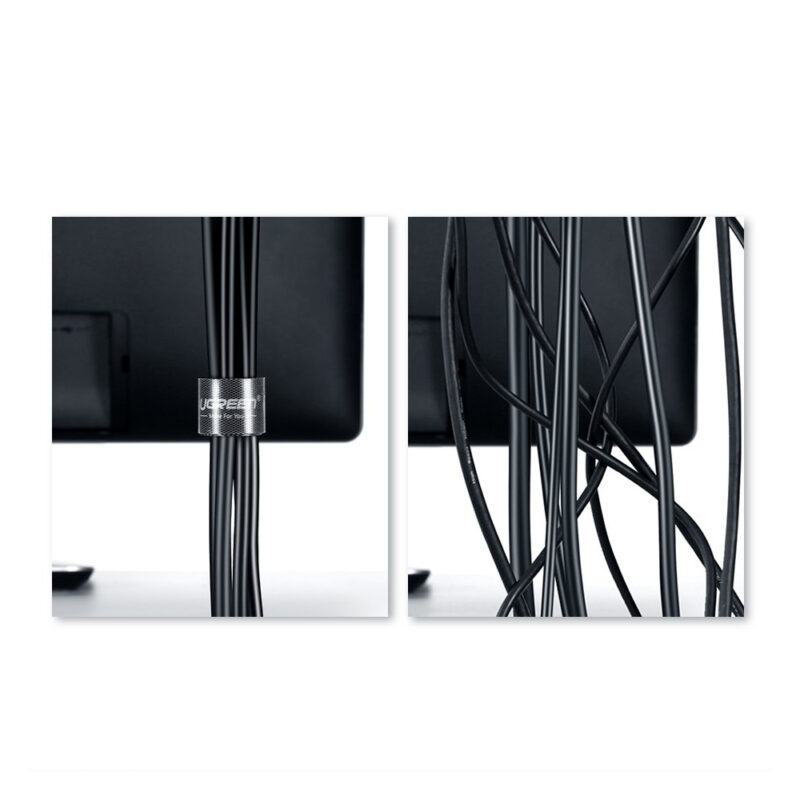 Organizador de Cabos Fios Ugreen Fita Velcro 5 Metros Preto