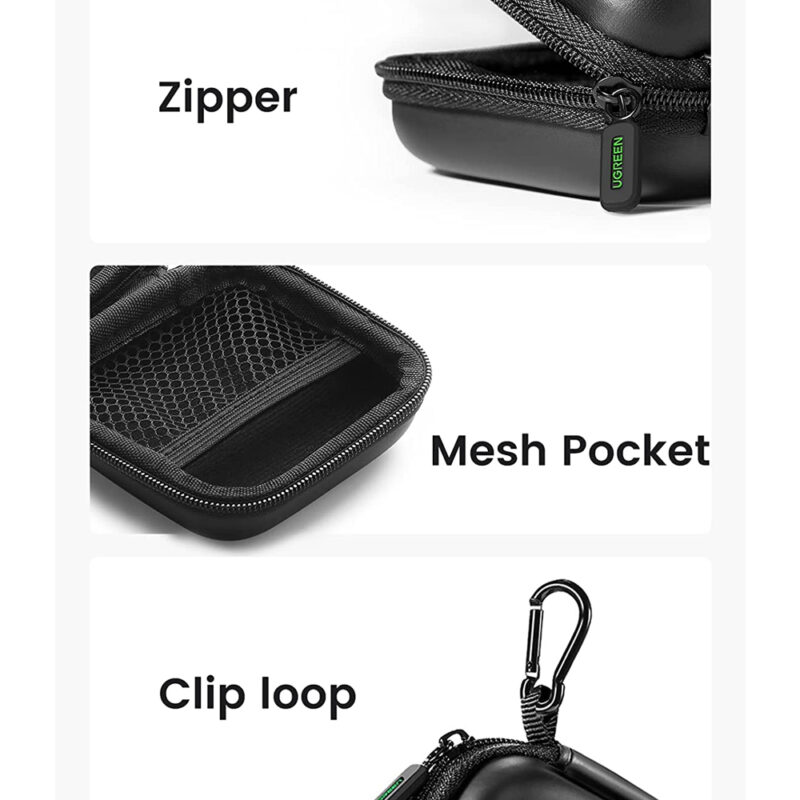 Bolsa Case Estojo Portátil Ugreen Bag p/Fone de Ouvido Preto