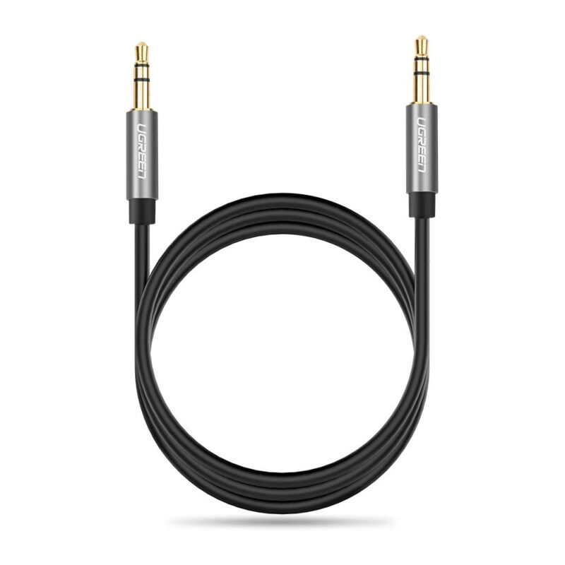 Cabo de Áudio Auxiliar P2 Ugreen 3.5mm Macho 1 Metro Preto