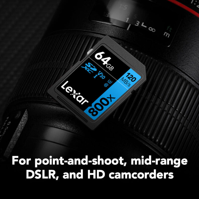Cartão de Memória Lexar 64gb Cartão Sd 120Mbs Classe V30