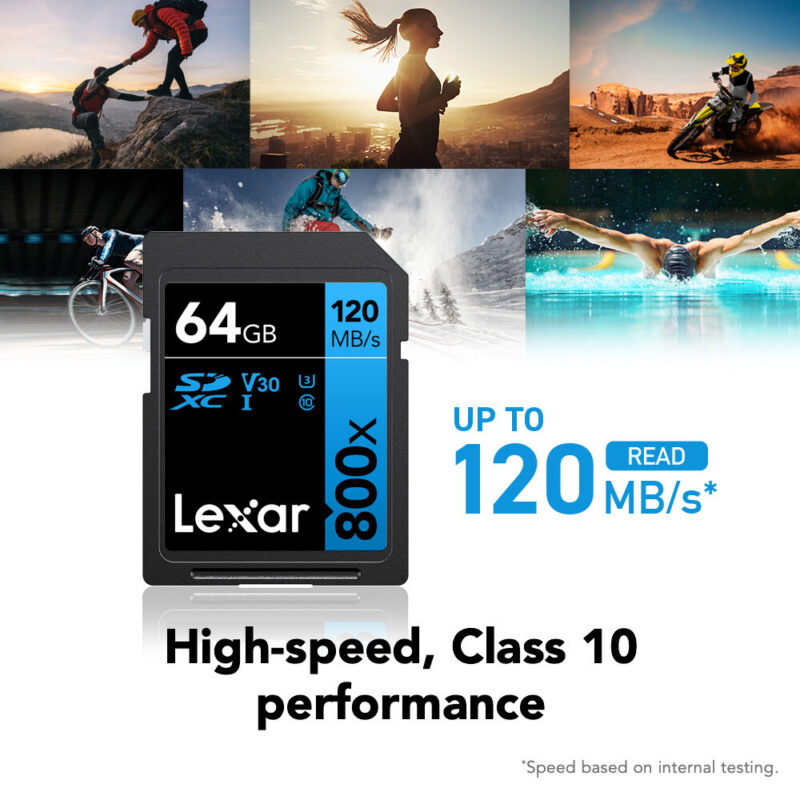 Cartão de Memória Lexar 64gb Cartão Sd 120Mbs Classe V30