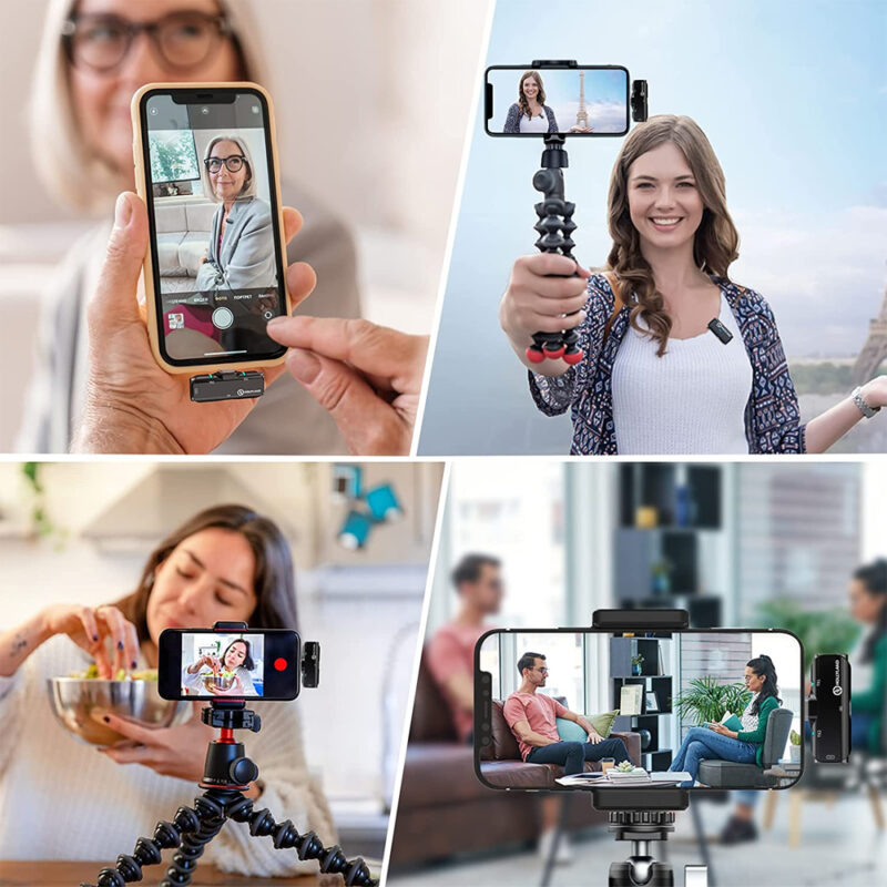 Sistema de Microfone Lapela Hollyland Lark C1 p/Usb C Preto
