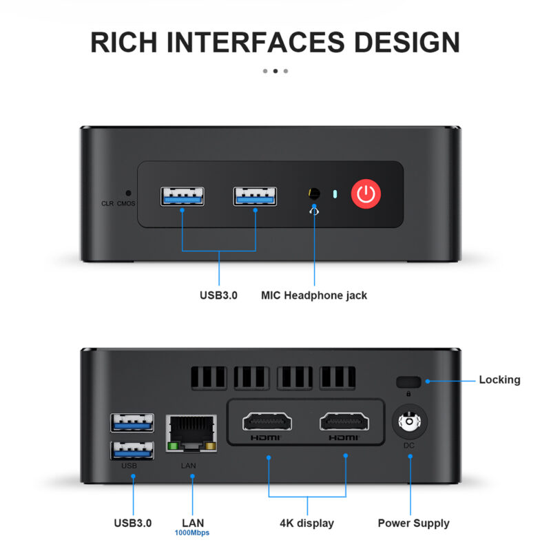Mini Pc Beelink Processador Intel Celeron J4125 128gb 8gb