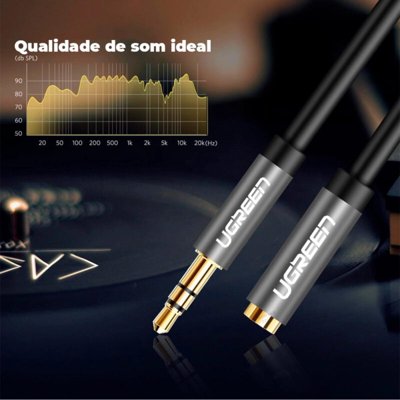 UGREEN 3.5mm Male to 3.5mm Female Extension Cable 3m (Black) 10595