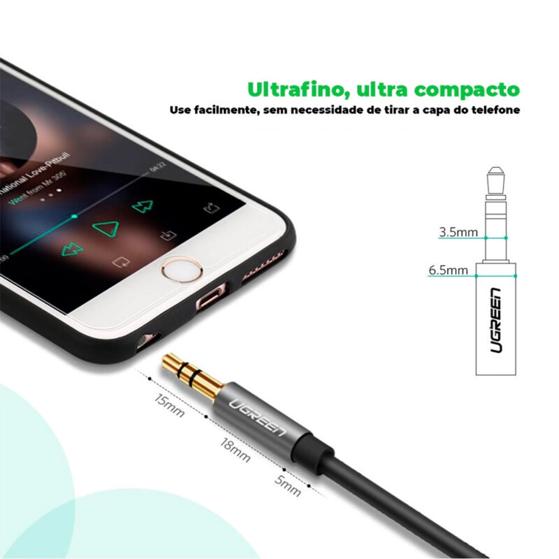 UGREEN 3.5mm Male to 3.5mm Female Extension Cable 3m (Black) 10595