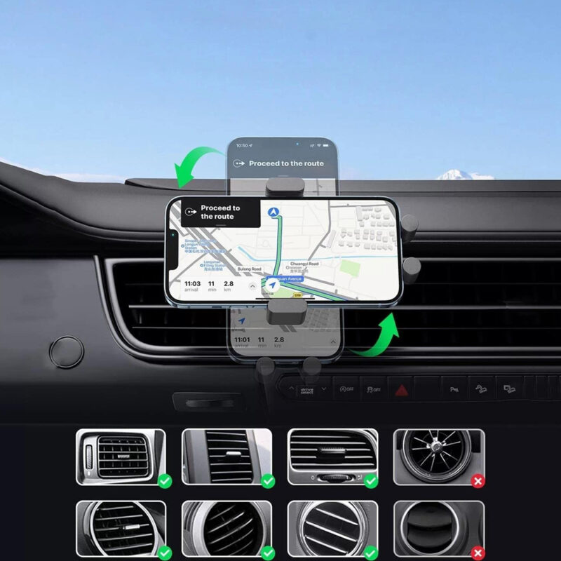 Carregador Veicular Sem Fio Ugreen 15W p/ Android e Ios Preto
