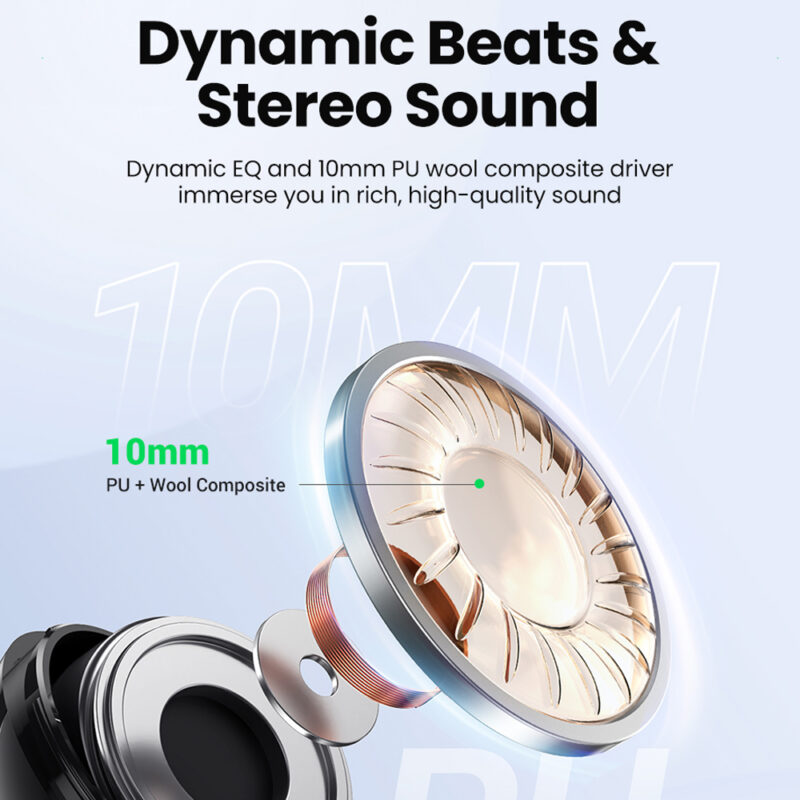 Fone de Ouvido In-ear Ugreen HiTune T3 Bt 5.2 Cancel. Ruído Preto