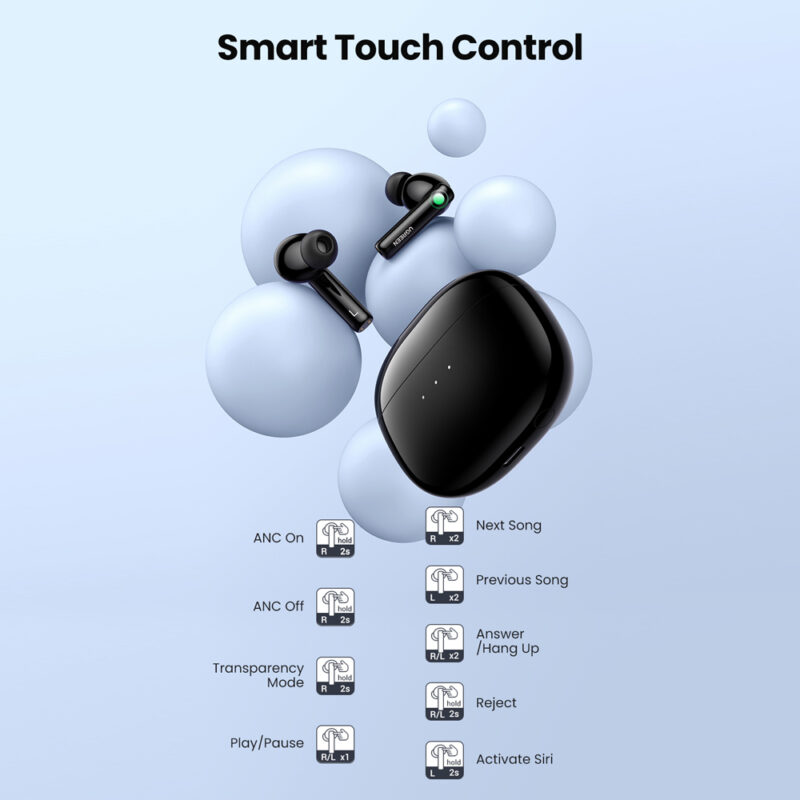 Fone de Ouvido In-ear Ugreen HiTune T3 Bt 5.2 Cancel. Ruído Preto