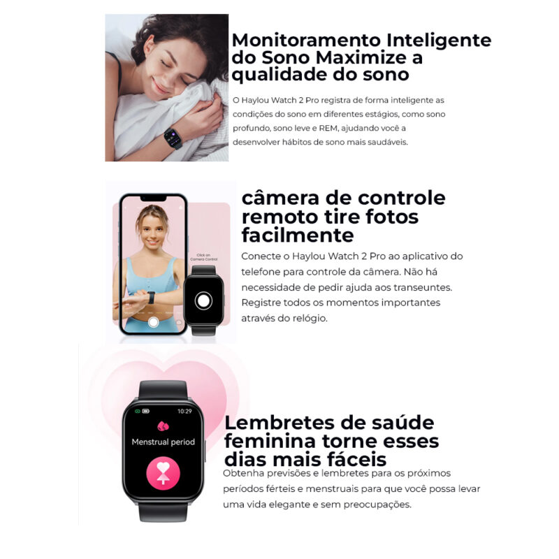 Smartwatch Haylou Watch 2 Pro BT 5.3 Tela de 1.85 pol. Azul