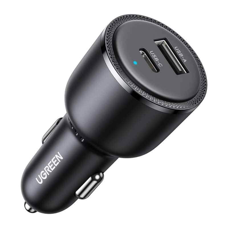 Carregador Carro Ugreen Usb C e Usb A Turbo 63W Preto