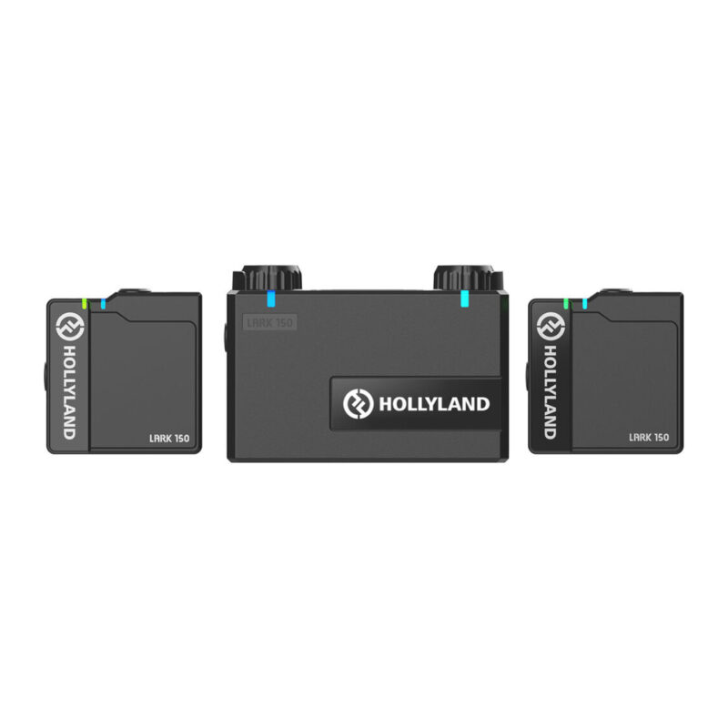 Sistema Microfone Lapela Hollyland Lark150 Duplo 2.4Ghz Preto
