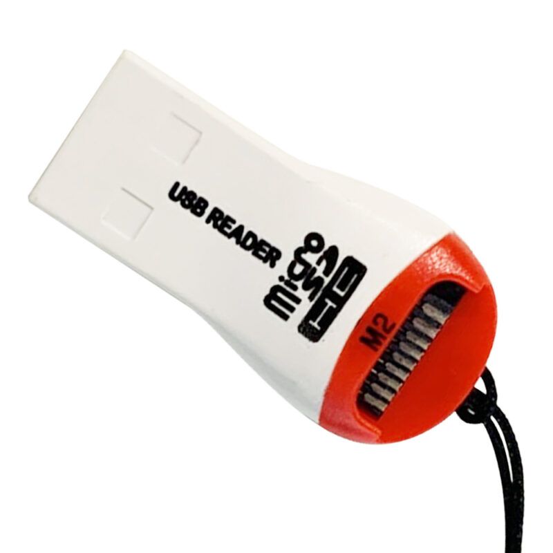 Leitor Cartão de Memória Micro Sd para Usb 2.0 Branco/Vermelho