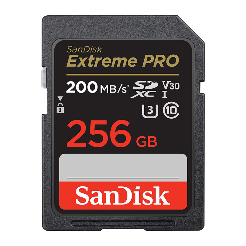 Sandisk Extreme PRO sdxc uhs-i card 256GB SPEED UP TO 200MB/S V3 C10 SDSDXXD-256G-GN4IN