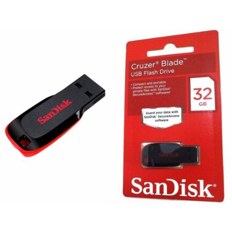 Pen Drive Sandisk 32gb Cruzer Blade Flash Drive Usb 2.0