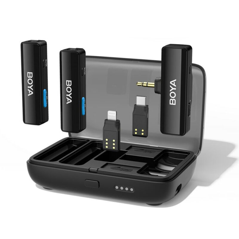 Sistema Microfone Sem Fio Boya Boyalink Canal Duplo 2.4G Preto