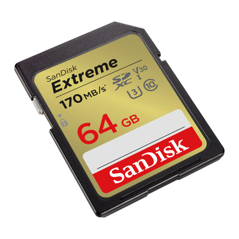 Cartão Memória Sd Sandisk 64gb Extreme 170Mbs c10 V30 UHD 4k