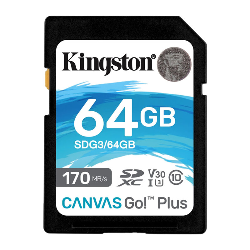 Cartão Memória SDXC 64GB Canvas Go Plus 170MBs Kingston