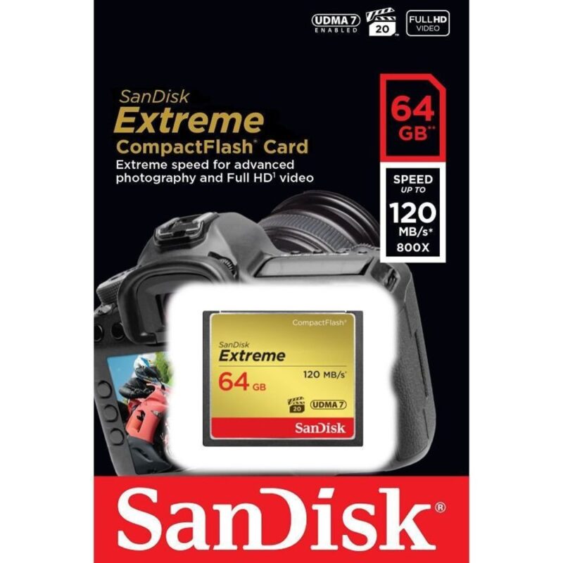 Cartão de Memória Sandisk 64gb Extreme CompactFlash 120Mbs (50)