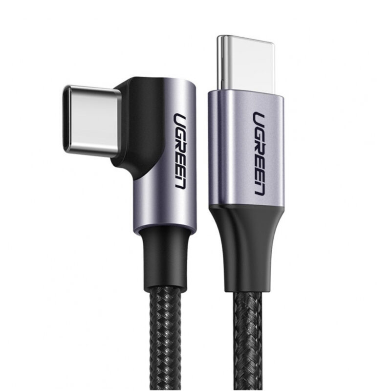Cabo de Dados Usb C Ugreen p/ Usb C 90° Macho/Macho 2 Metros Preto