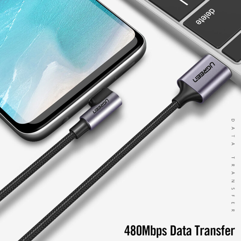 Ugreen Us284 Cabo de Dados Usb 2.0 p Usb Tipo C Angular 1m