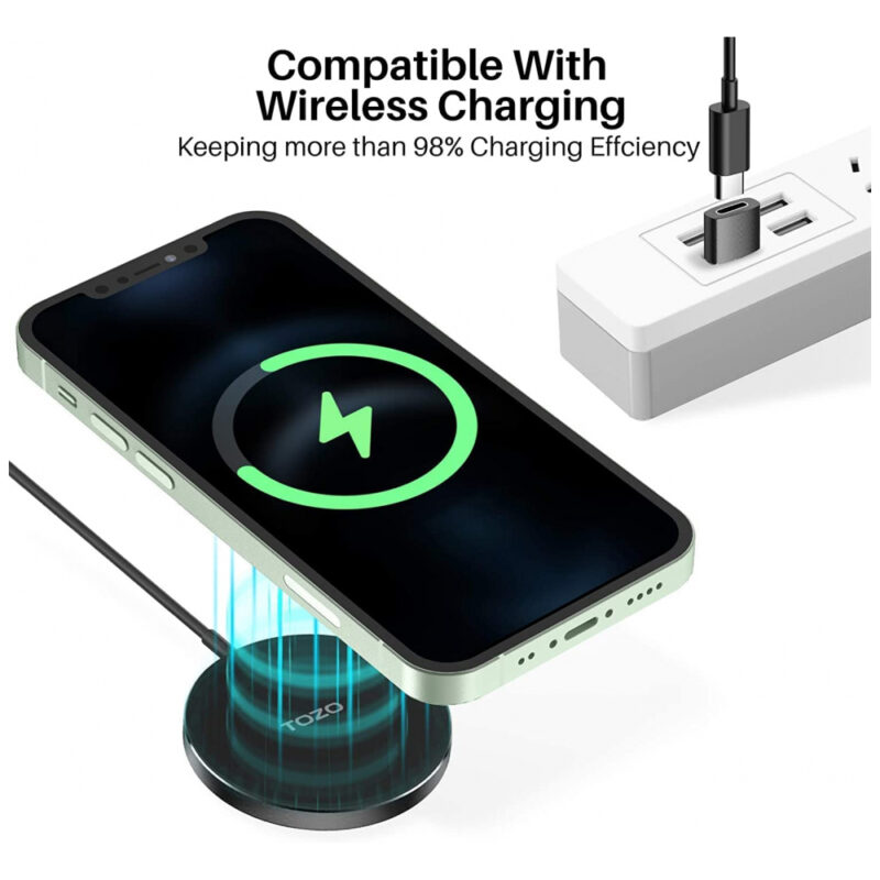 Carregador Sem Fio Tozo W6 Potência Máx. 15W Preto