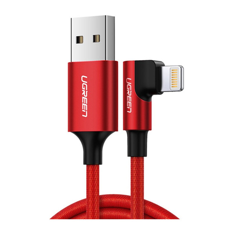 Cabo de Dados Ugreen Usb A p Lightning 90º 1M Cert. MFi