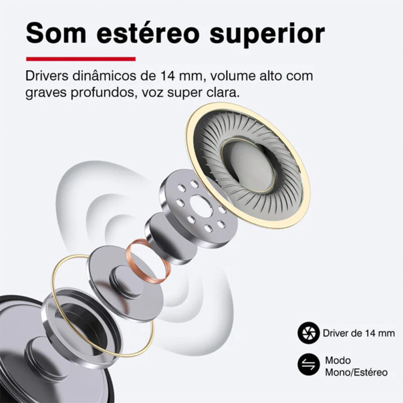 Fone de Ouvido Tranya X1 Bluetooth 5.3 Cancel. Ruído Enc