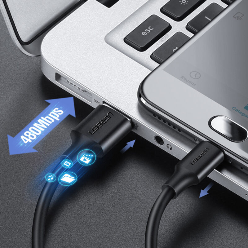 Cabo Usb 2.0 para Micro Usb Ugreen Macho 1 Metros Preto