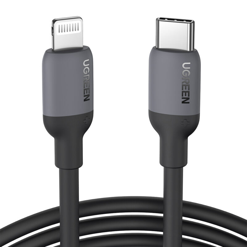 UGREEN USB-C to Lightning Silicone Cable 1m (Black) 20304